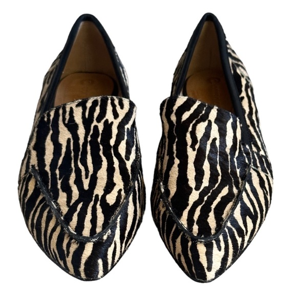 Corso Como Jatiba Calf Hair Loafers 6 Zebra Tiger Animal Print Point Toe Flats - Picture 4 of 12